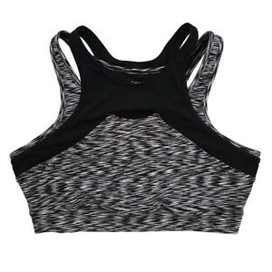 Calvin Klein Performance Black White Space Dye High Neck Bra XL